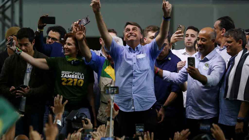 Bolsonaro en un mitin electoral.