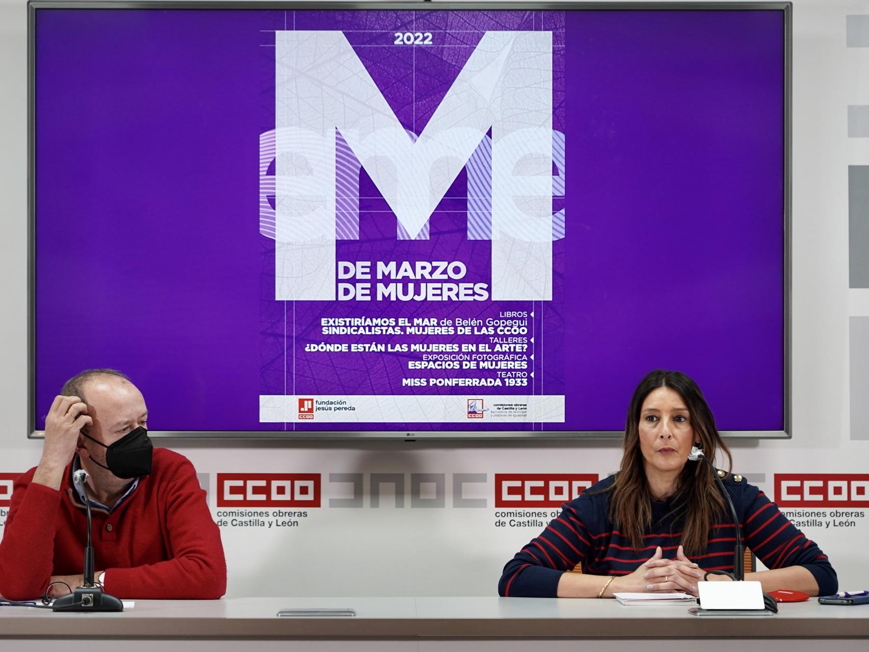 Imagen de archivo de una rueda de prensa de la Secretaría de Mujeres de Comisiones Obreras (CCOO).