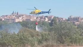 Se reaviva el fuego en una de las islas del Tajo de Toledo