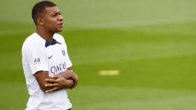 Kylian Mbappé, en un entrenamiento del PSG