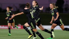 Caroline Weir celebra su gol contra el Manchester City en la Champions