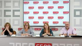 Imagen de archivo de una rueda de prensa de CCOO en Castilla y León.