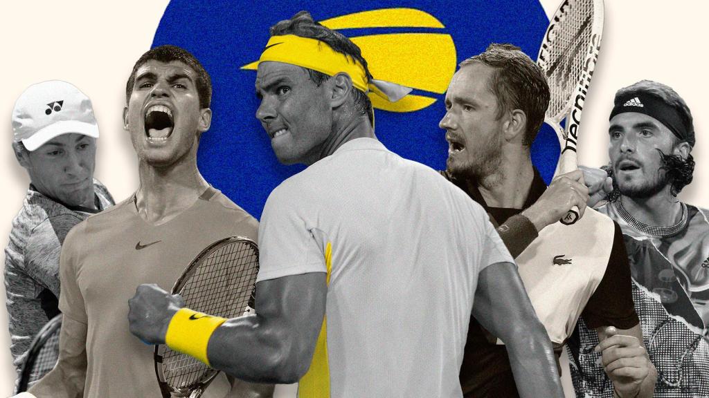 Casper Ruud, Carlos Alcaraz, Rafa Nadal, Daniil Medvedev y Stefanos Tsitsipas
