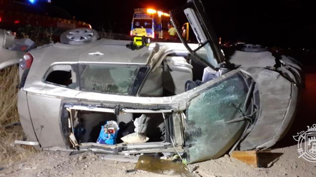 Una herida al volcar su coche en Revilla Vallejera, en Burgos