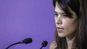 Isabel Serra, durante la rueda de prensa posterior a la Ejecutiva de Podemos.