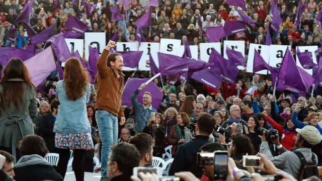 Pablo Iglesias en un mitin de Podemos.