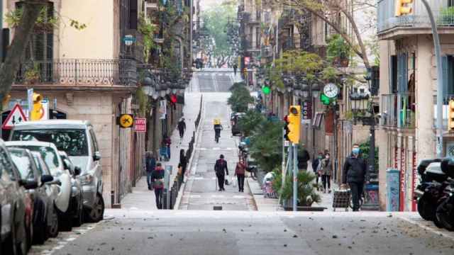 Una calle de Barcelona, durante la pandemia.