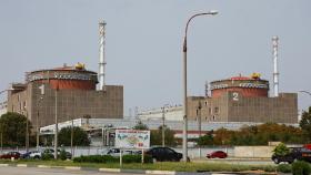 Imagen exterior de la central nuclear de Zaporiyia, la más grande de Europa.