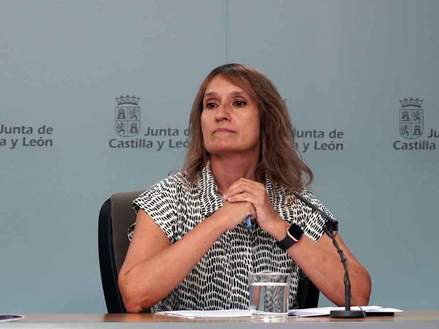 La consejera de Educación, Rocío Lucas, durante la rueda de prensa posterior al Consejo de Gobierno de este jueves.
