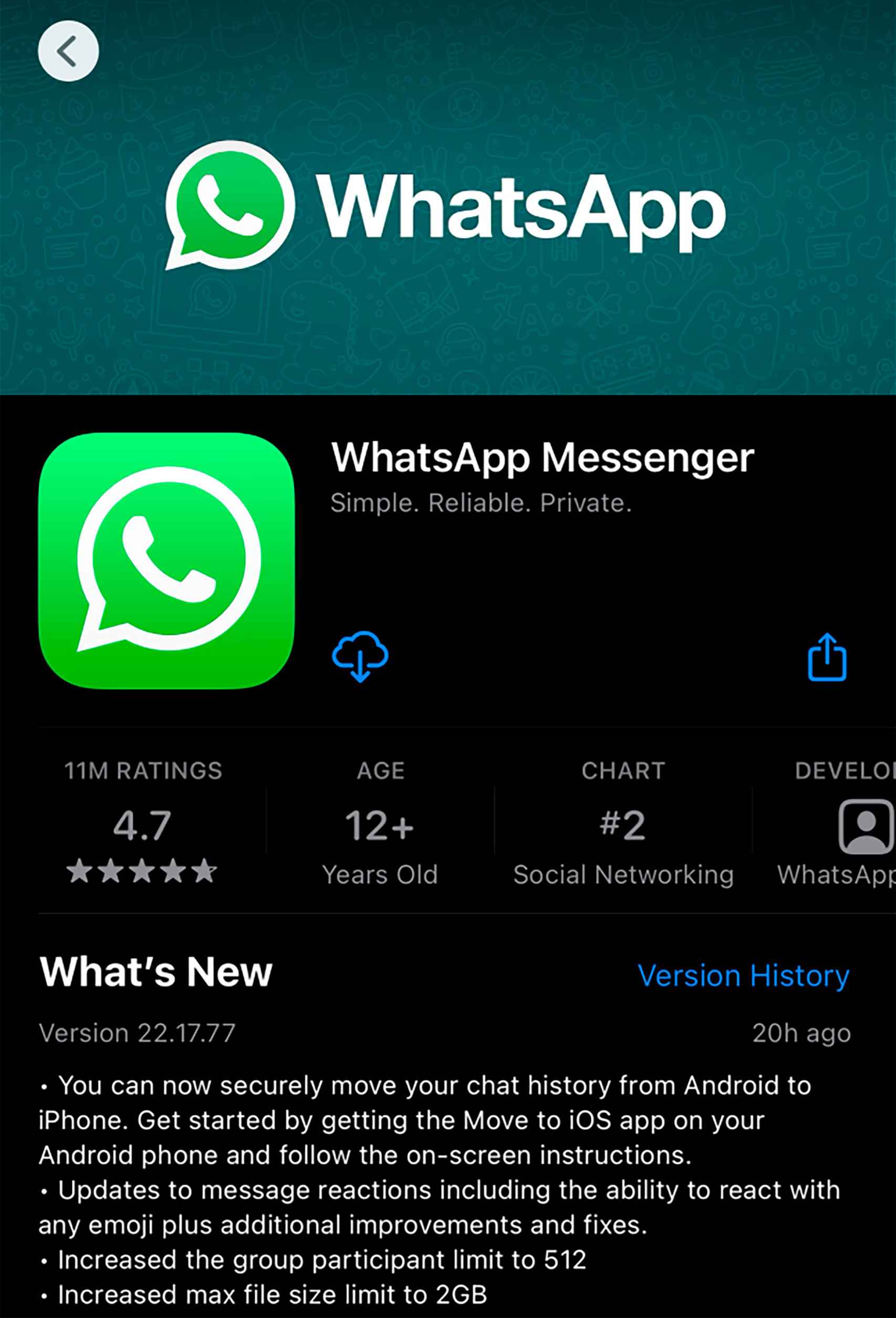 official whatsapp notes