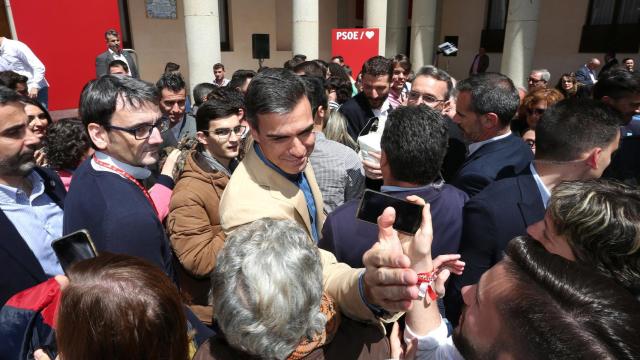 Pedro Sánchez durante un acto electoral en Toledo celebrado en 2019.