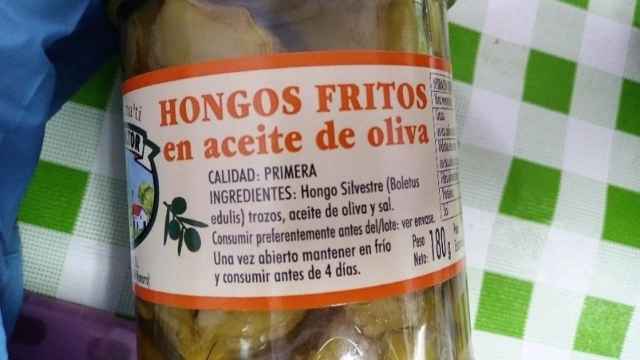 Hongos fritos en aceite de oliva (Boletus edulis) de la marca 'El Agricultor'. Foto: AESAN.