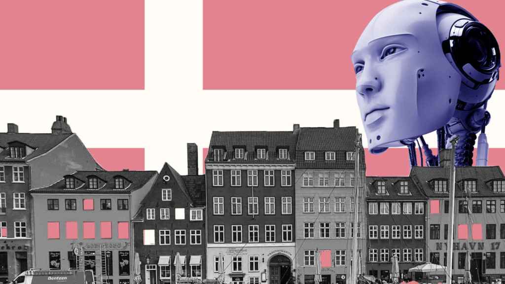 Edificios de Dinamarca en un fotomontaje.