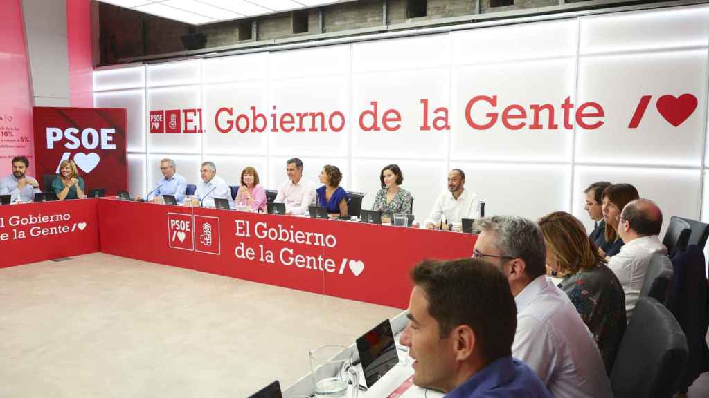 Pedro Sánchez preside una reunión de la Ejecutiva Federal del PSOE.