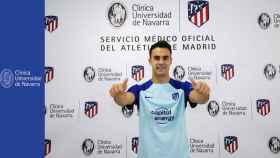 Sergio Reguilón con la camiseta del Atlético de Madrid