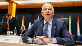 El jefe de la diplomacia europea, Josep Borrell, durante la reunión de este lunes en Praga
