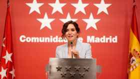 Isabel Díaz Ayuso, presidenta de la Comunidad de Madrid, en la rueda de prensa posterior al Consejo de Gobierno.