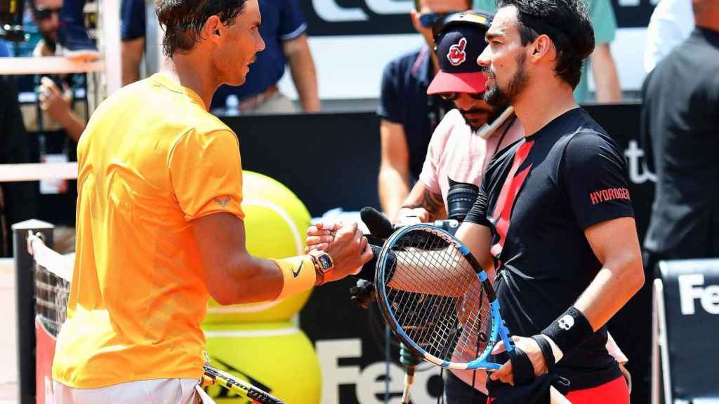 Rafa Nadal y Fabio Fognini, durante un partido