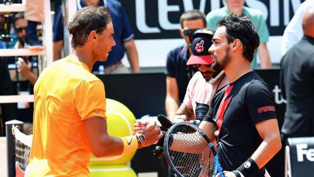 Rafa Nadal y Fabio Fognini, durante un partido