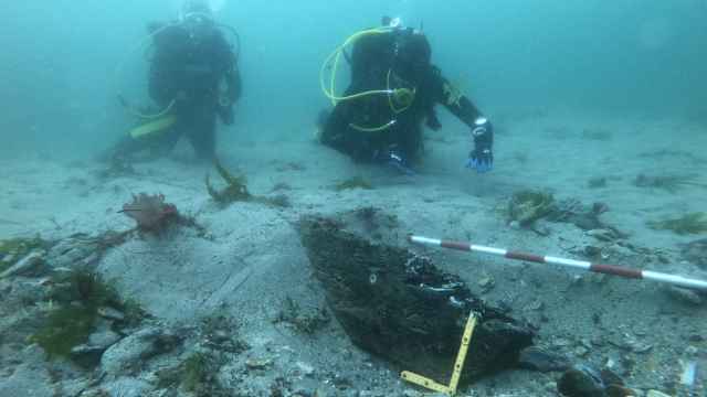 Los restos de la embarcación medieval hallada en Ribadeo. Foto: Xunta de Galicia