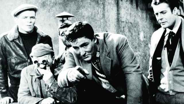 Vittorio Gassman, entre Renato Salvatori y Marcello Mastroianni, en 'Rufufú' (1958), de Mario Monicelli