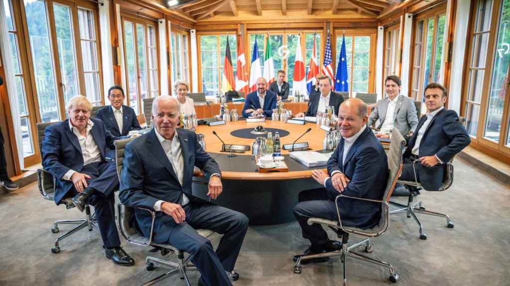 Los líderes de los países del G7 durante la reunión en Alemania en la que fijaron topar el precio del gas ruso.