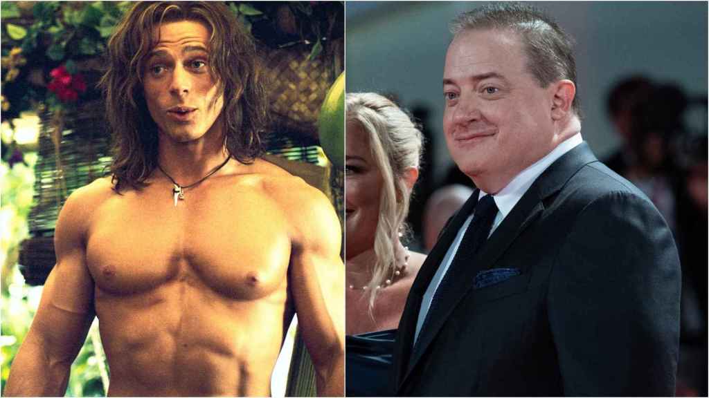 El actor Brendan Fraser antes y después de su gran cambio físico.