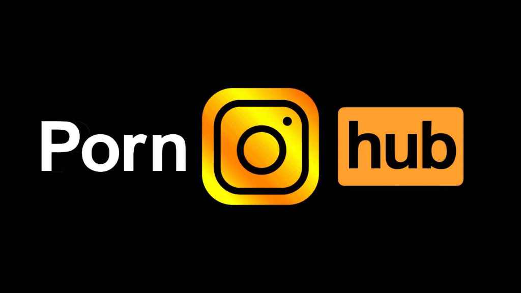 Fotomontaje con los logos de PornHub e Instagram