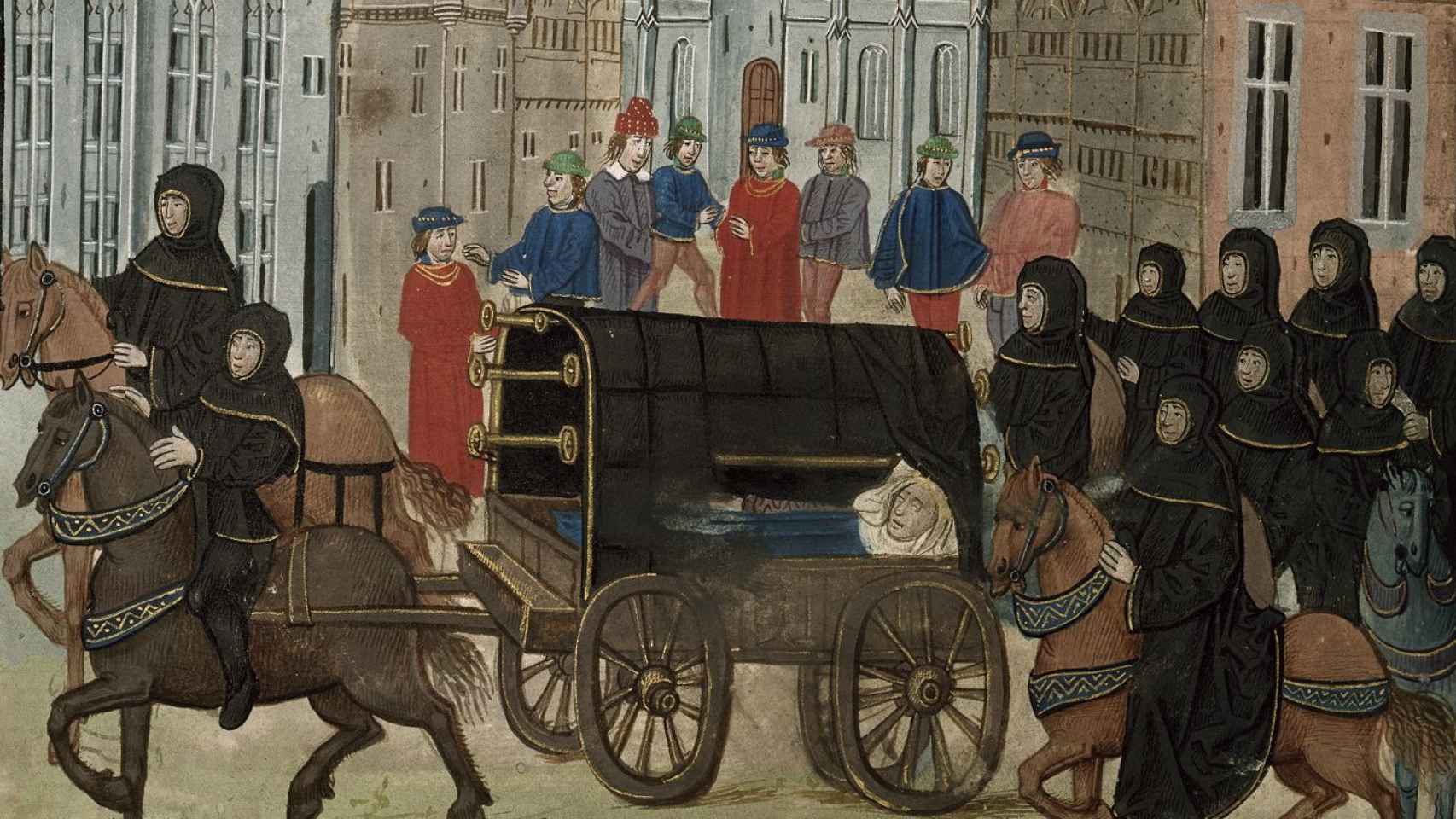 Ilustración del funeral de Ricardo II de Inglaterra en las 'Chroniques' de Jean Froissart (h. 1480)