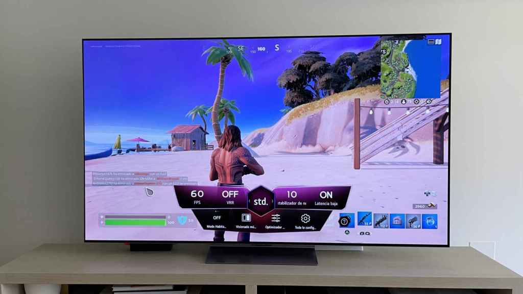 El televisor LG OLED G2 con al modo juegos.