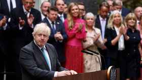 Boris Johnson, en Downing Street en su último discurso como primer ministro.
