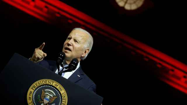Joe Biden durante su discurso frente al Independence Hall de Filadelfia.