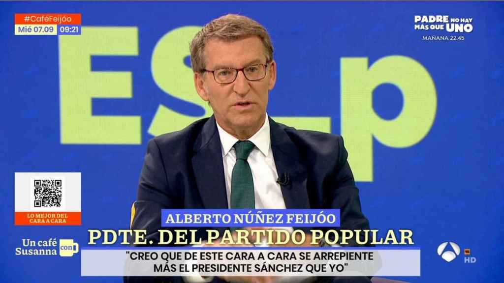 Alberto Núñez Feijóo este miércoles en 'Espejo Público', de Antena 3.