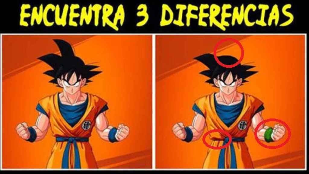 El test nuevo visual para mejorar tu concentración: halla las 3 diferencias  de 'Goku' en sólo 10 segundos