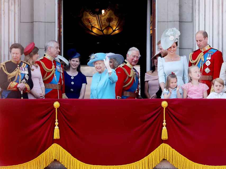 The entire royal family on the Buckingham balcony in June 2018.