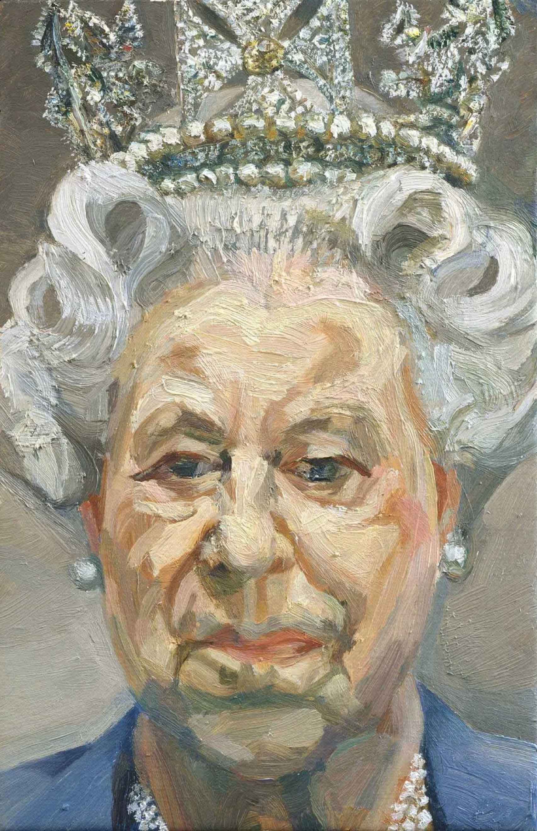Isabel II retratada por el pintor Lucian Freud en 2001