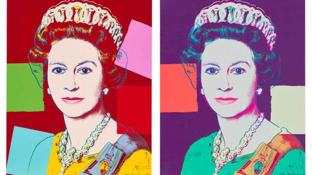 La reina Isabel II de Inglaterra en 'Reigning Queens' (1985), de Andy Warhol. © Christie's