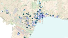 Mapa de cómo se distribuyen las infraestructuras culturales de la ciudad.