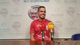 El jugador del Atlético Valladolid Miguel Camino, en la rueda de prensa de este viernes.