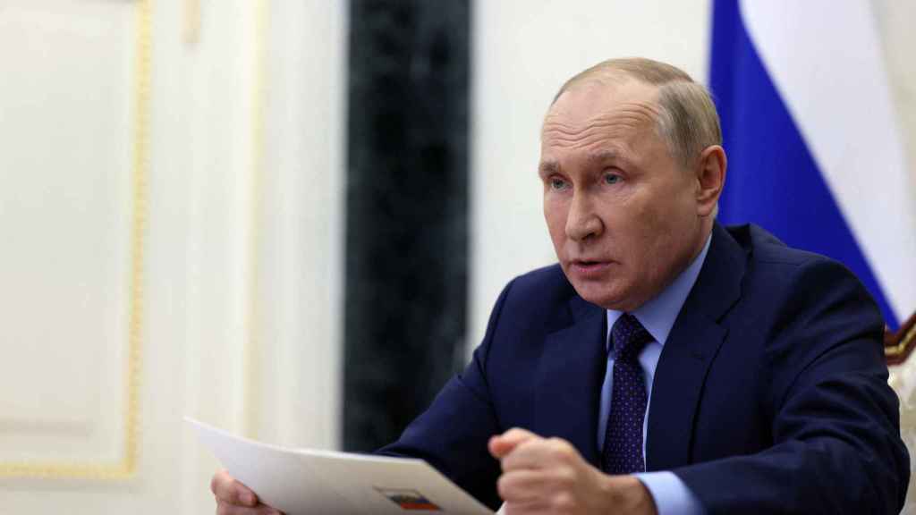 El presidente de Rusia, Vladímir Putin, en una conferencia de esta semana en Moscú.