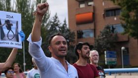 El exatleta Roberto Sotomayor en una manifestación en defensa de la sanidad pública.