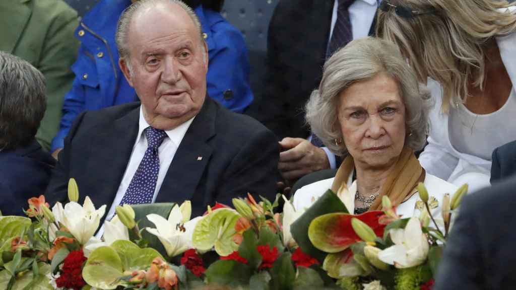 Kings Juan Carlos and Sofía in an image taken in May 2019 during the Masters Series in Madrid.