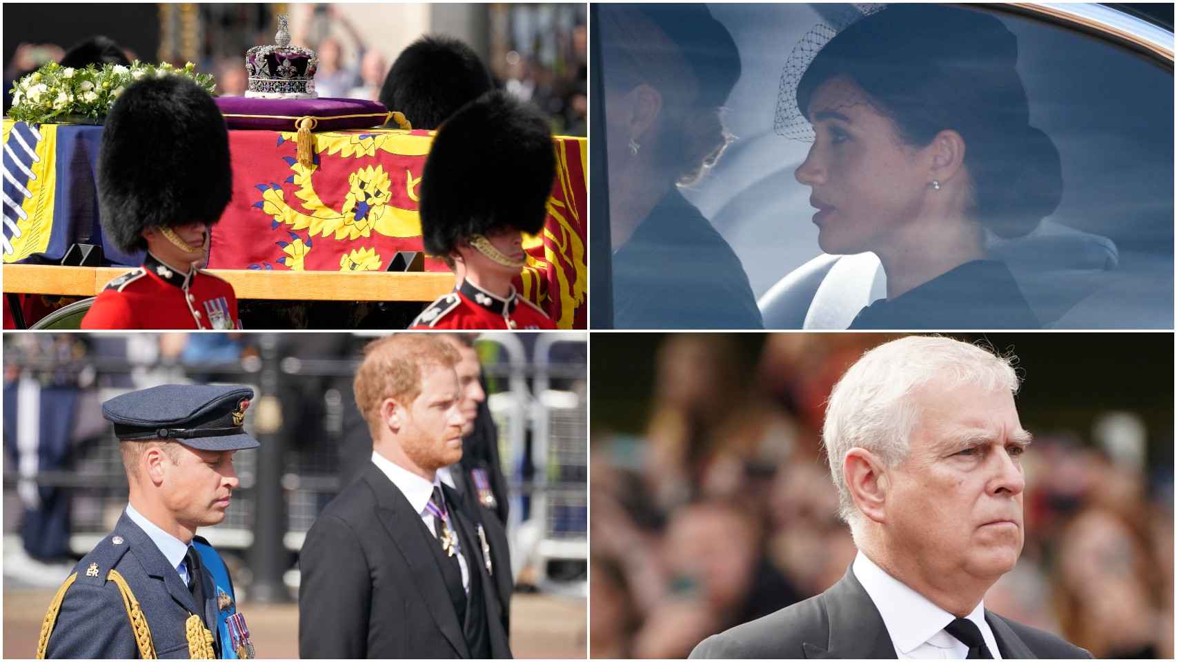 La Familia Real acompaña a la reina Isabel desde Buckingham hasta Westminster.