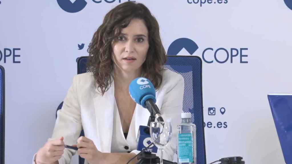 Isabel Díaz Ayuso, presidenta de la Comunidad de Madrid, este miércoles en 'Herrera en COPE'.