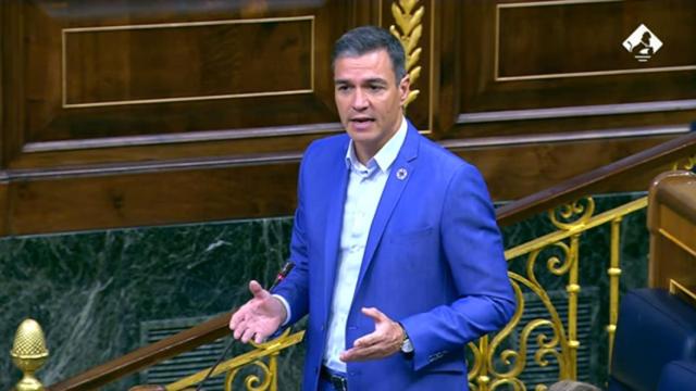 El presidente del Gobierno, Pedro Sánchez, este miércoles en el Congreso de los Diputados.