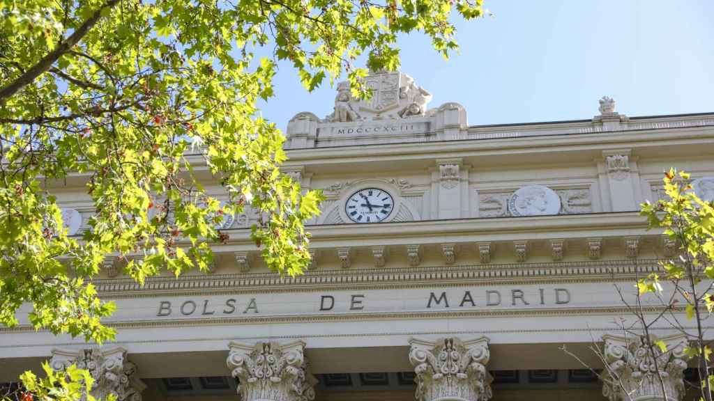 Exterior del Palacio de la Bolsa de Madrid.