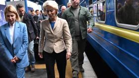 Ursula Von der Leyen, durante su visita a Kiev.