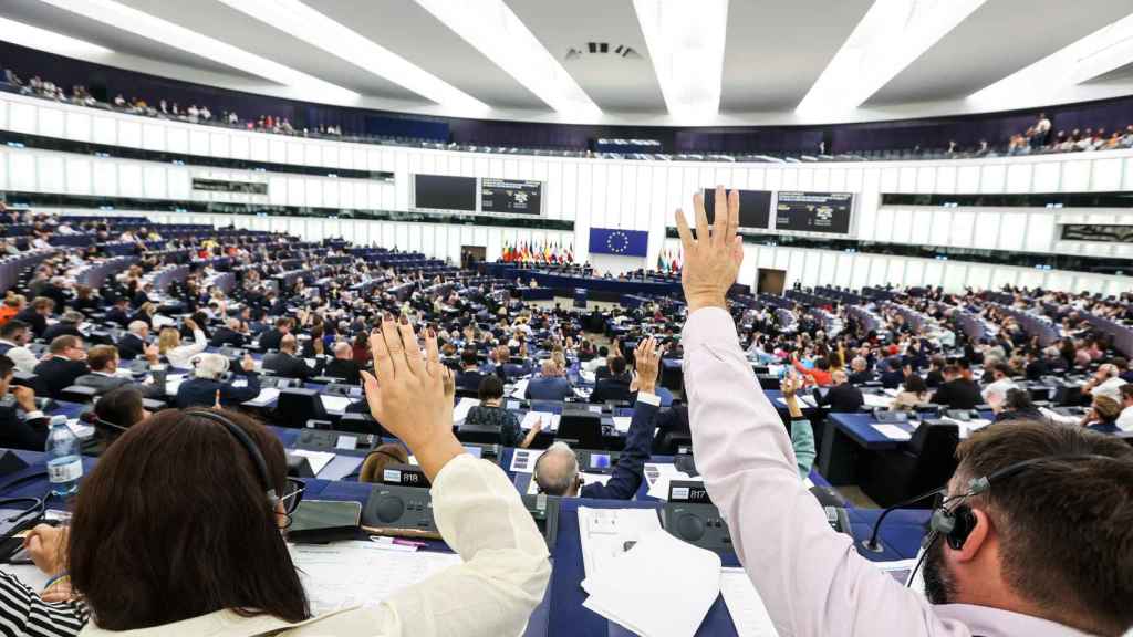 El pleno del Parlamento Europeo, durante las votaciones de este jueves en Estrasburgo
