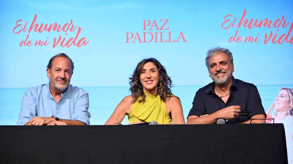 Paz Padilla presentó ante la prensa 'El humor de mi vida' junto a Pablo Barrera y Juan Fernández de Valderrama.
