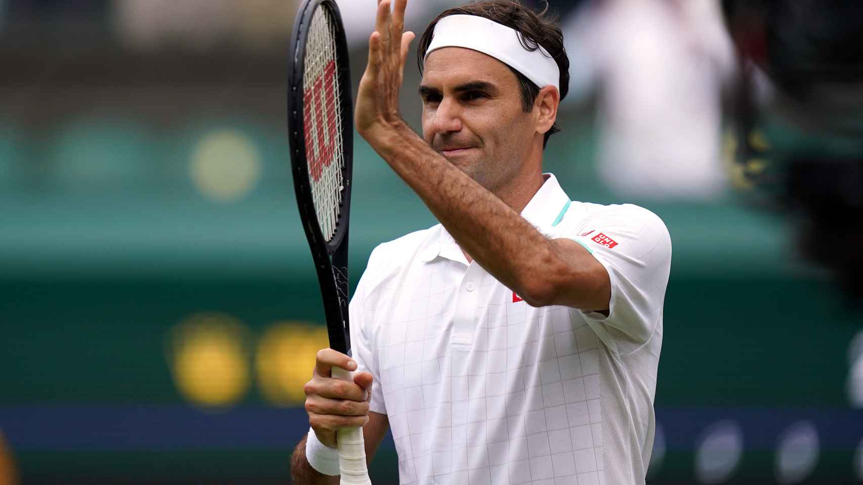 Roger Federer tras un partido en Wimbledon